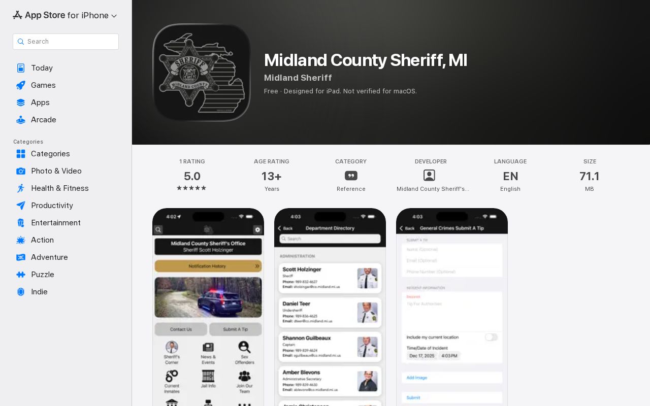 Midland County sheriff app current inmate wording for mugshot search