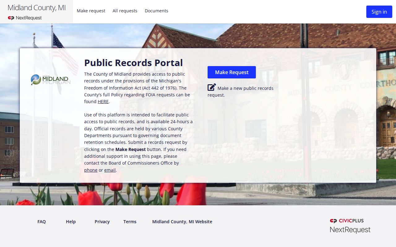 Midland County release records request portal